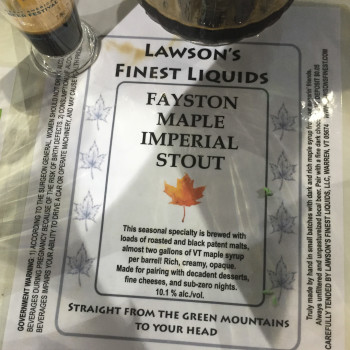 Fayston Maple Imperial Stout - Lawson's Finest Liquids