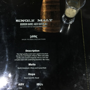 Single Malt Bourbon-Barrel Aged Scotch Ale - Saranac - Great American Beer Festival, Sept 24, 2015, Denver, CO