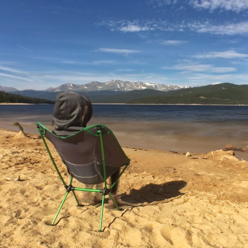 Ruby on the beach at Turquiose Lake, near Leadville, CO