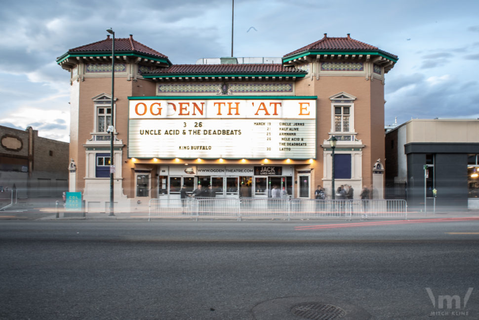 Uncle Acid & The Deadbeats and King Buffalo, March 26, 2022, Ogden Theatre, Denver, CO Marquee. Photo by Mitch Kline.