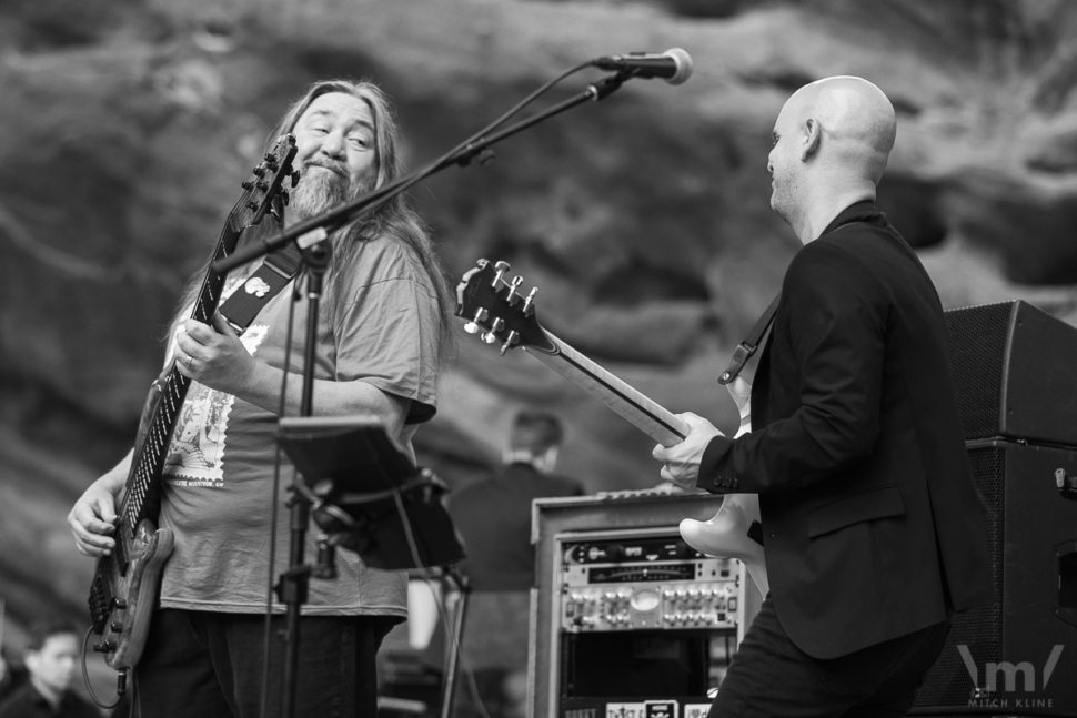 Dave Schools and Tom Hamilton, Jerry Garcia Symphonic Celebration, June 29, 2022, Red Rocks Amphitheatre, Morrison, CO. Photo by Mitch Kline.