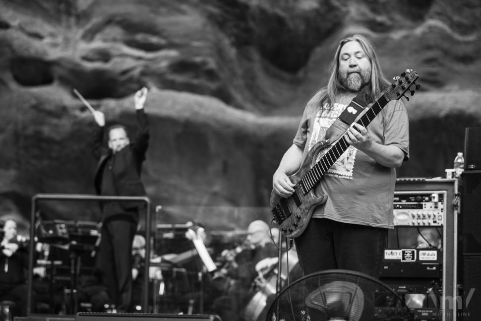 Dave Schools, Jerry Garcia Symphonic Celebration, June 29, 2022, Red Rocks Amphitheatre, Morrison, CO. Photo by Mitch Kline.