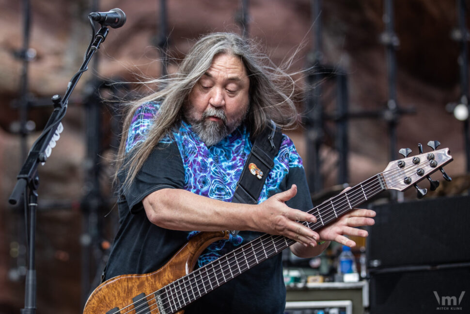 Dave Schools, Widespread Panic, June 23, 2024, Red Rocks Amphitheatre, Morrison, CO. Photo by Mitch Kline.